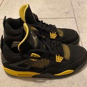 Jordan 4 (Black Thunder) size 10. Good Condition.